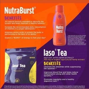 Nutra Burst 30 day supply and 25 day supply of tea